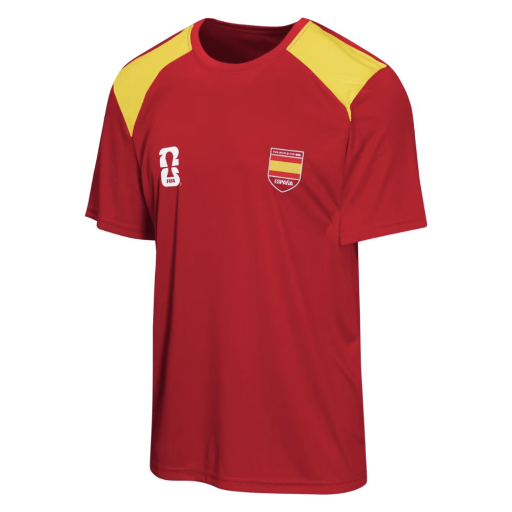FIFA Spain 2026 World Cup Poly Tshirt (Red) (David Villa 7)