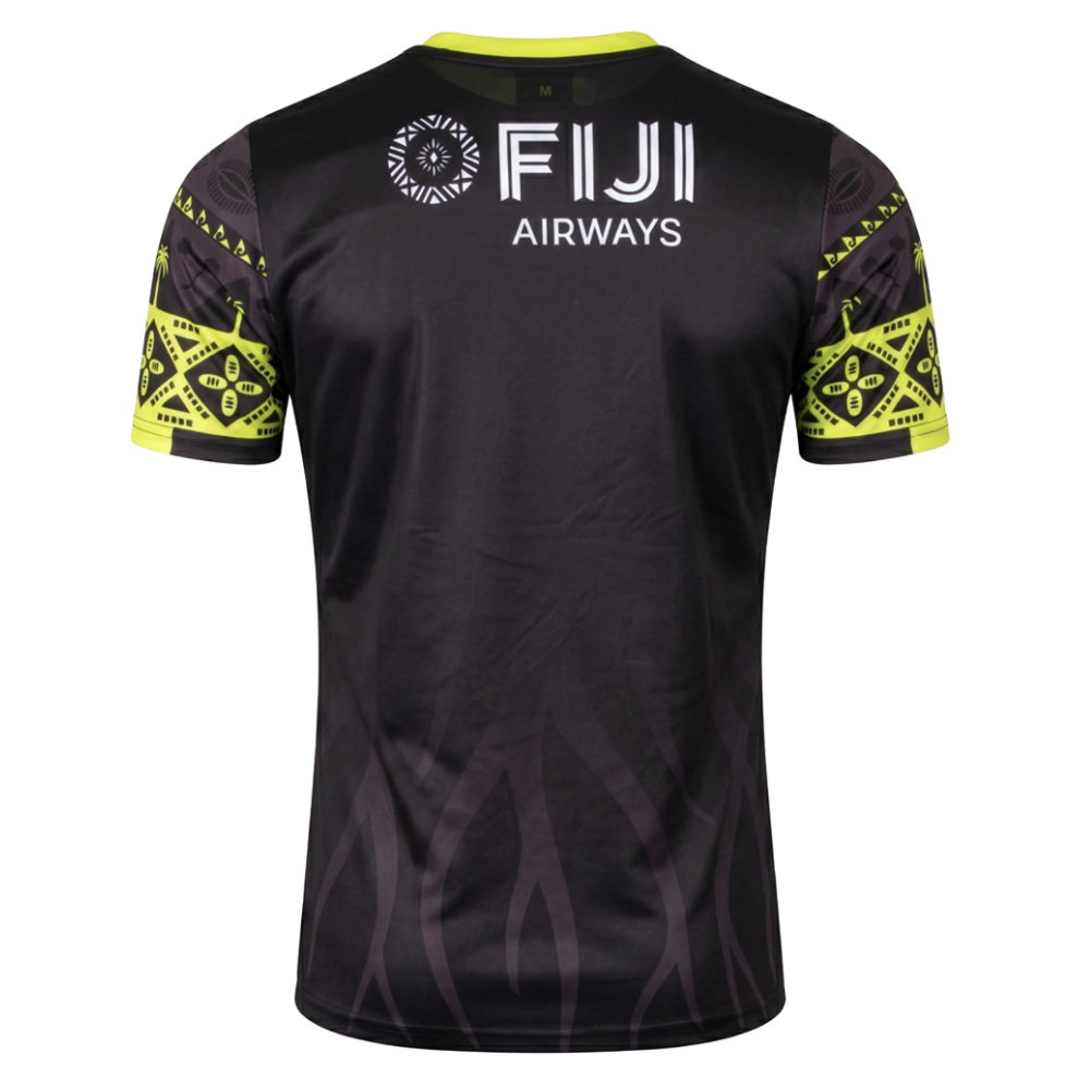 2026-2027 Fiji Rugby Pre Match Shirt (Black/Lime)