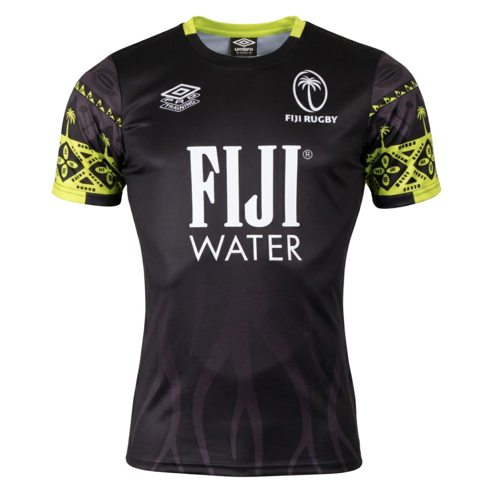 2026-2027 Fiji Rugby Pre Match Shirt (Black/Lime) (Your Name)