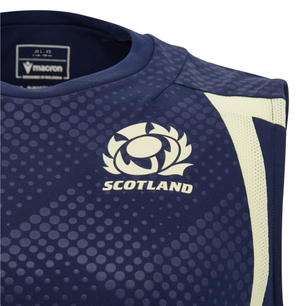 2026-2027 Scotland Rugby Poly Sleeveless Shirt (Navy) - Kids (Your Name)