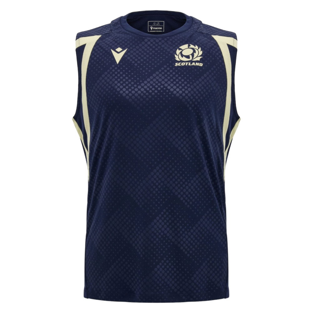 2026-2027 Scotland Rugby Poly Sleeveless Shirt (Navy) - Kids (Your Name)