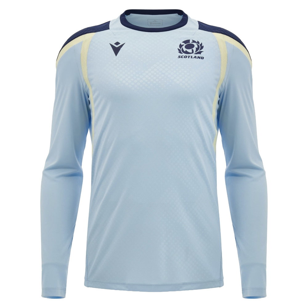 2026-2027 Scotland Rugby Training Poly LS Shirt (Blue) (Your Name)