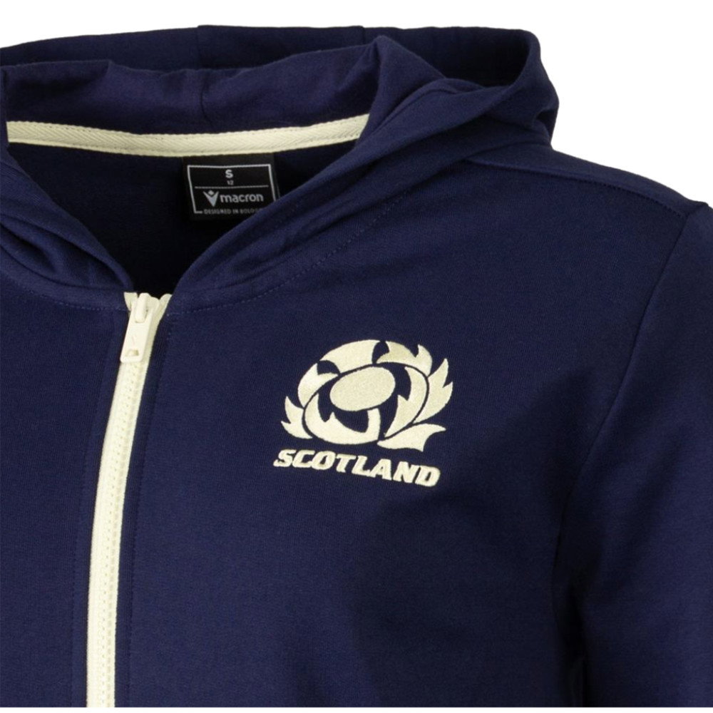 2026-2027 Scotland Rugby Travel Full Zip Hoodie (Navy/Sand) - Womens