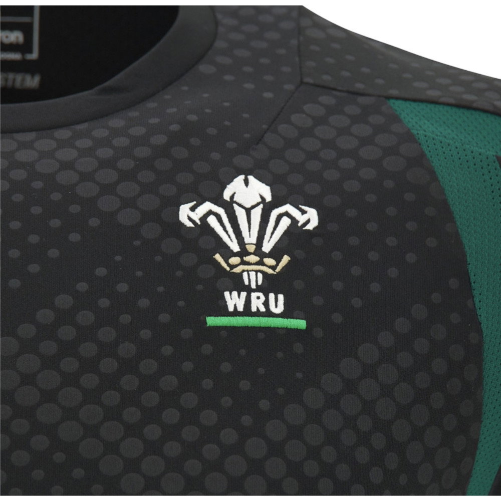 2026-2027 Wales WRU Rugby Player Training Shirt (Black) - Kids (Your Name)