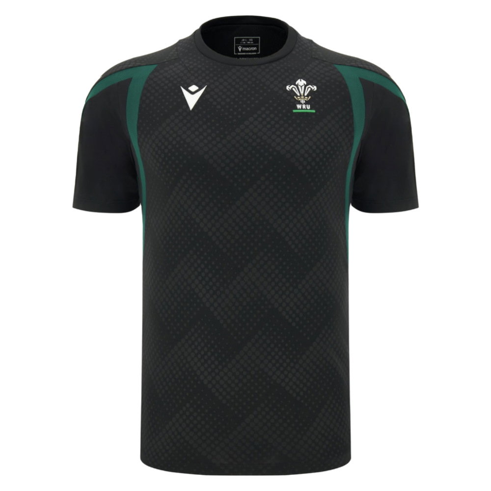 2026-2027 Wales WRU Rugby Player Training Shirt (Black) - Kids (Your Name)