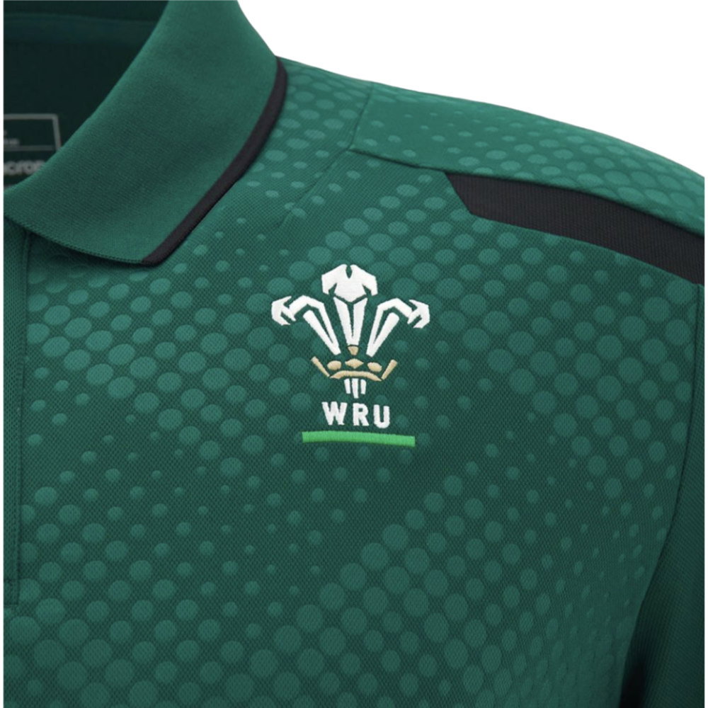 2026-2027 Wales WRU Rugby Travel Polo Shirt (Green)