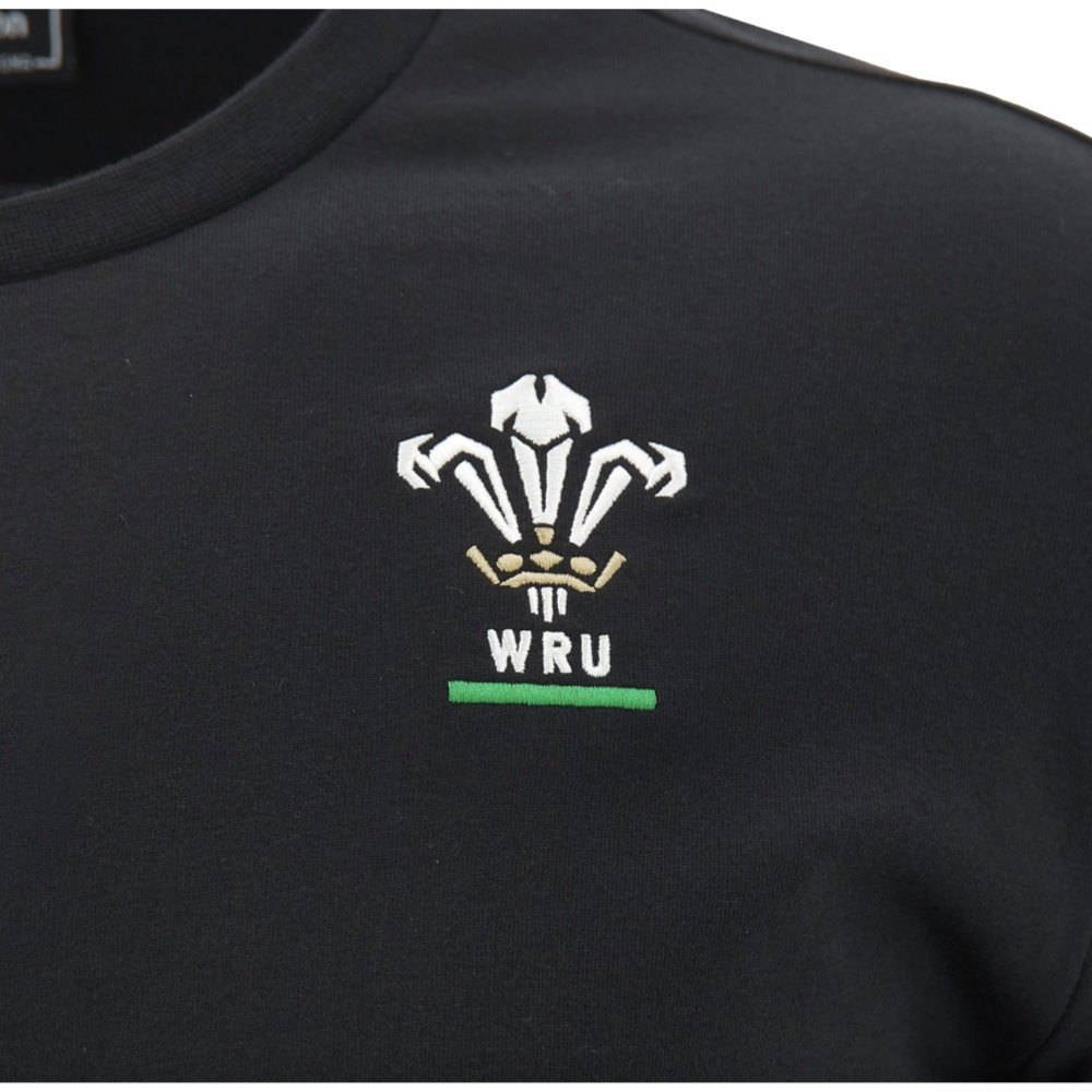 2026-2027 Wales WRU Rugby Travel Cotton T-Shirt (Black) (Your Name)