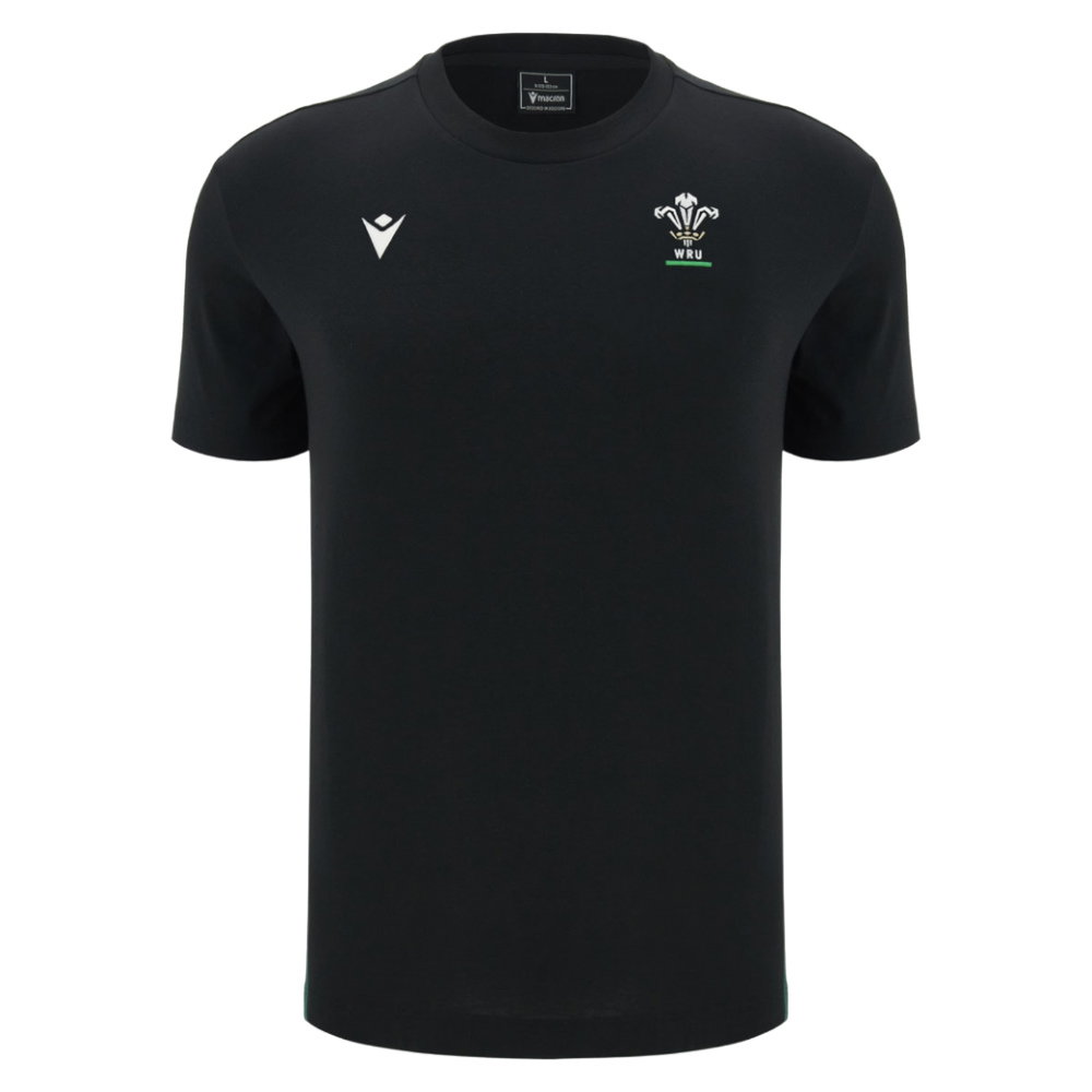 2026-2027 Wales WRU Rugby Travel Cotton T-Shirt (Black) (Your Name)