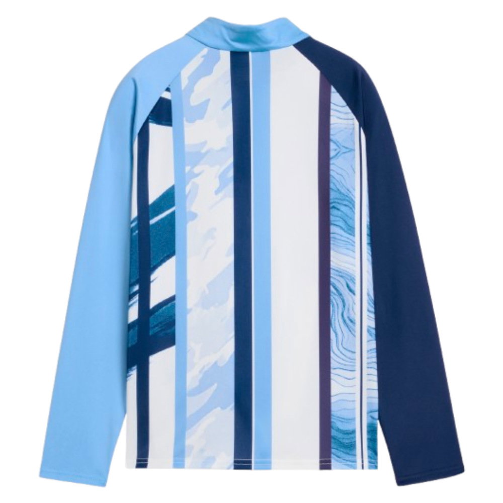 2026-2027 Man City Warm Up 1/4 Zip Top (White/Blazing Blue) - Kids
