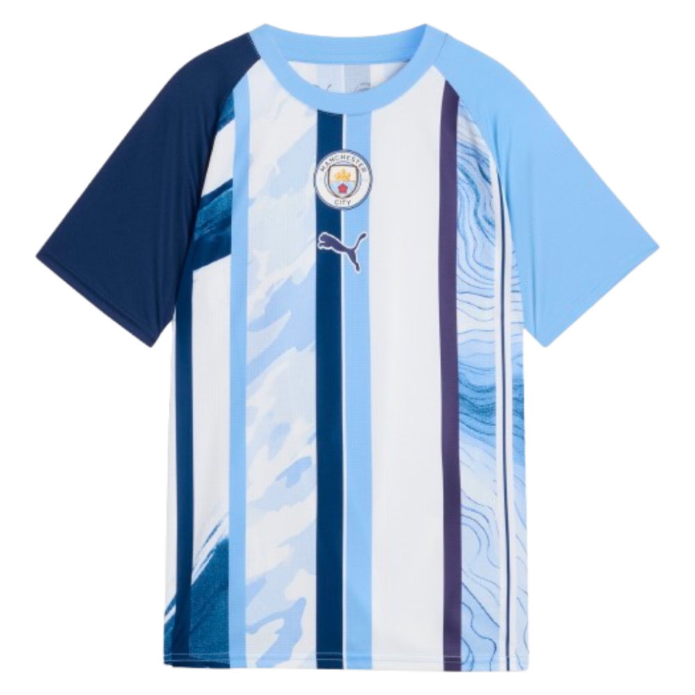 2026-2027 Man City Warm Up Jersey (White/Blazing Blue) - Kids (Nico 14)