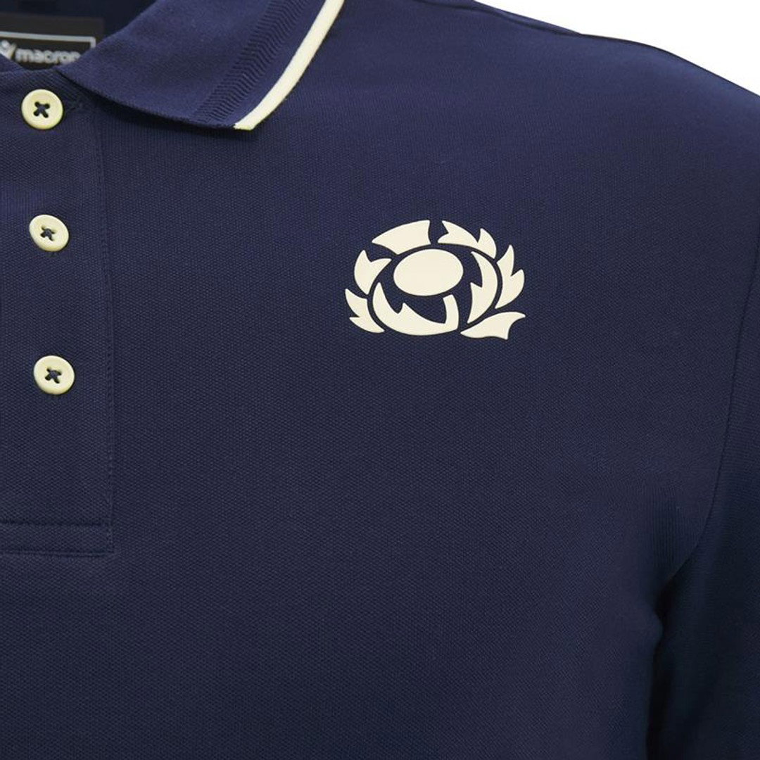 2026-2027 Scotland Rugby Polo Shirt (Navy/Sand) - Kids