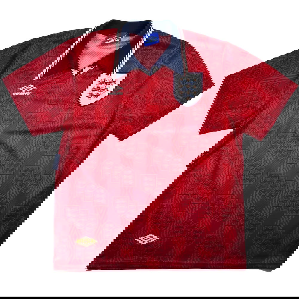 England 1993-95 Away Shirt (L) (Mint) (Barnes 10)