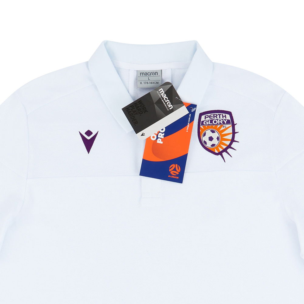2020-21 Perth Glory Macron Polo T-shirt White