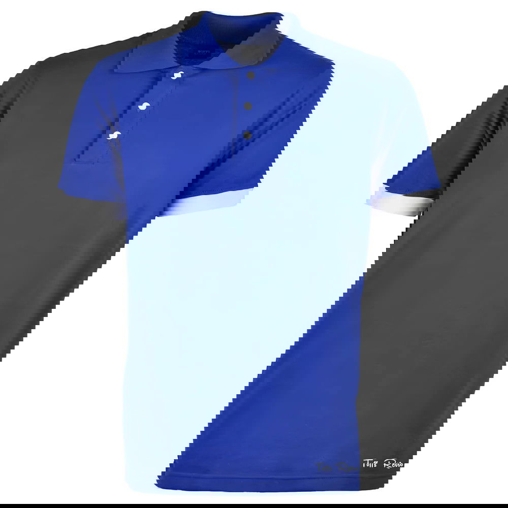 Toffs Retro Polo Shirt - Royal with White Cuffs