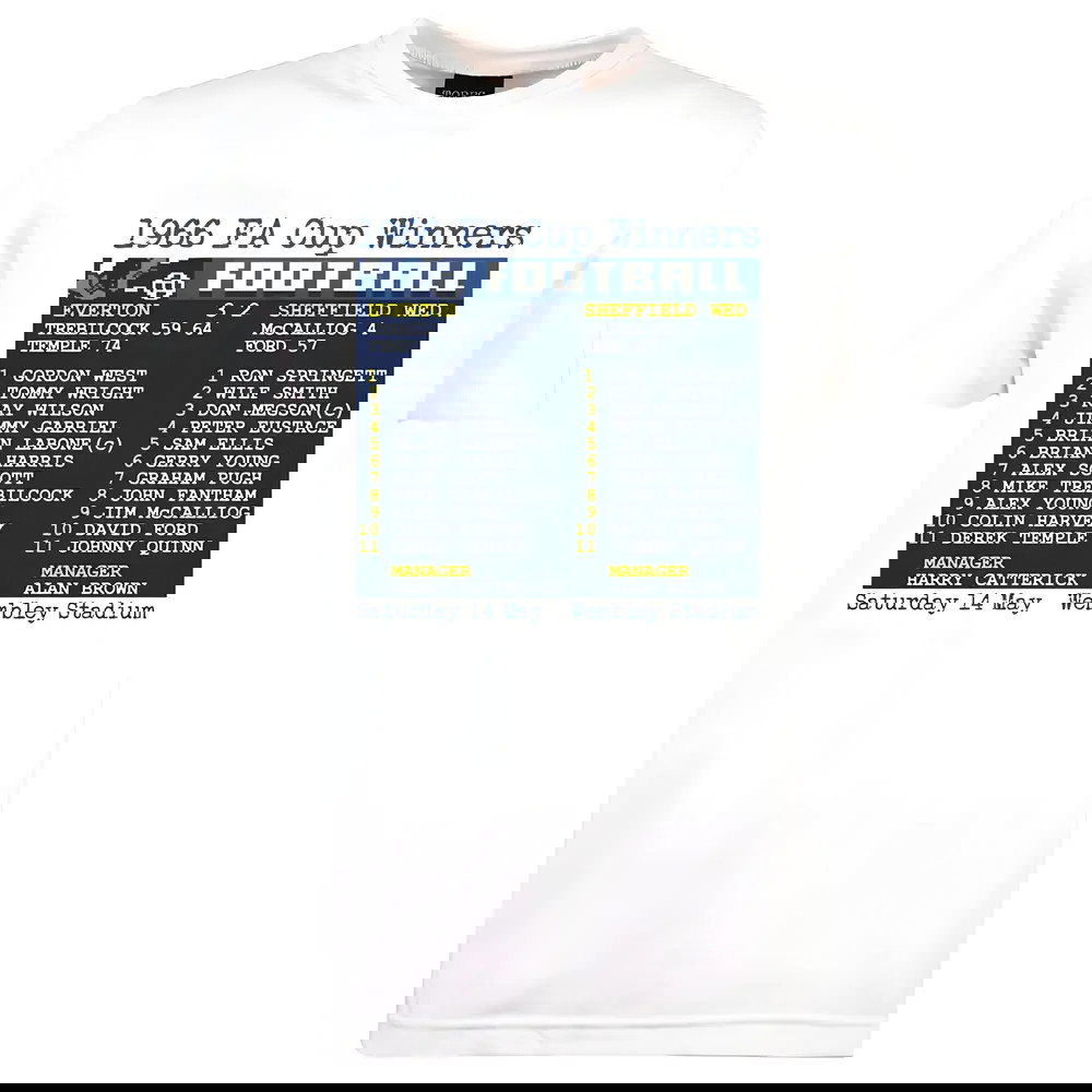 1966 FA Cup Final (Everton) Retrotext T-Shirt - White