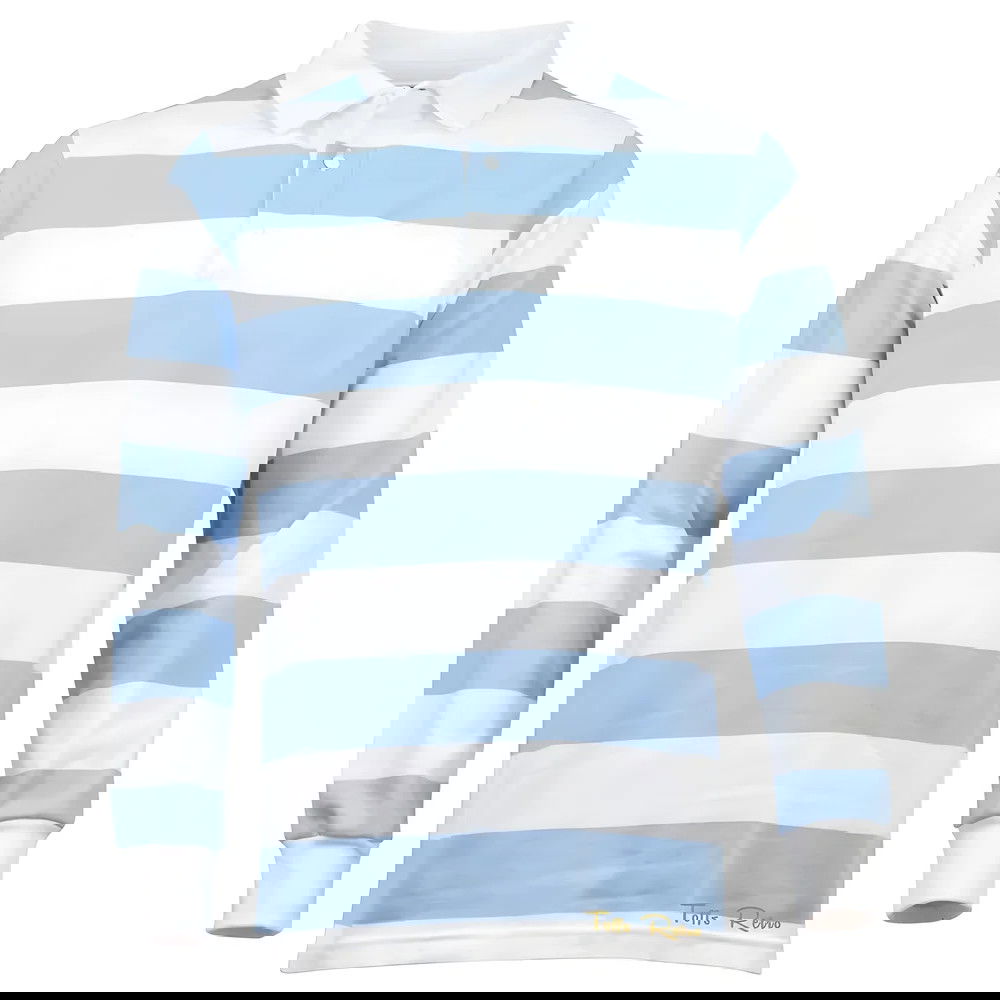 TOFFS Classic Retro Sky/white Stripe Long Sleeve Shirt