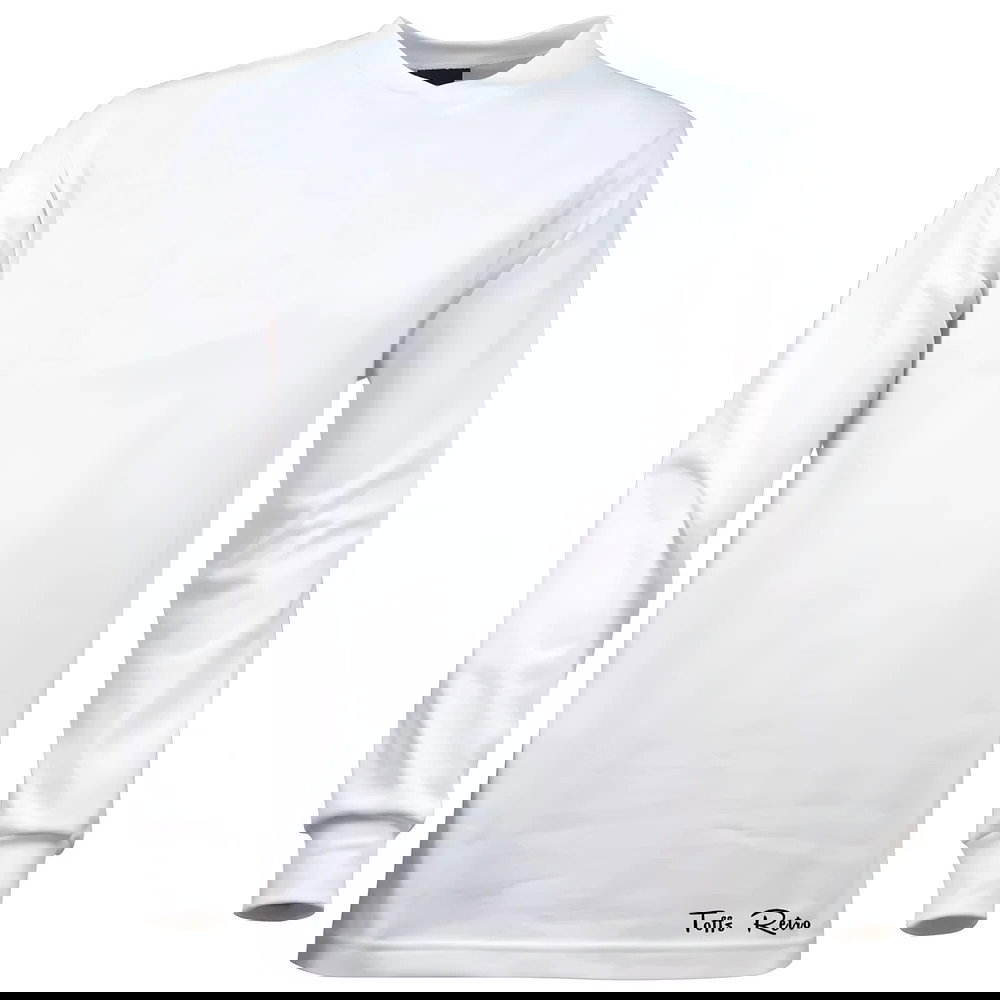 TOFFS Retro White Long Sleeve Shirt With Crossover Neck