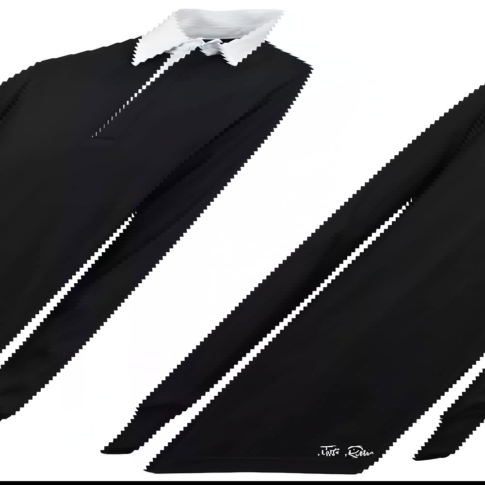 TOFFS Classic Retro Black Long Sleeve Rugby Style Shirt
