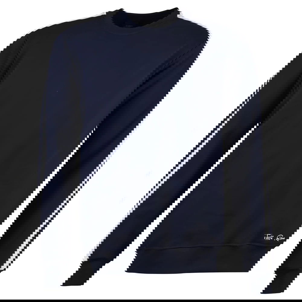 Toffs Retro Navy Sweatshirt White sleeve panels.