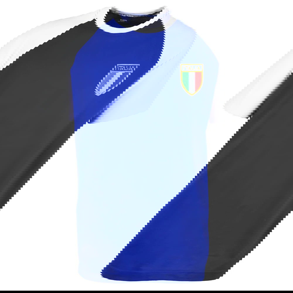 Italy Raglan Sleeve Royal/White T-Shirt