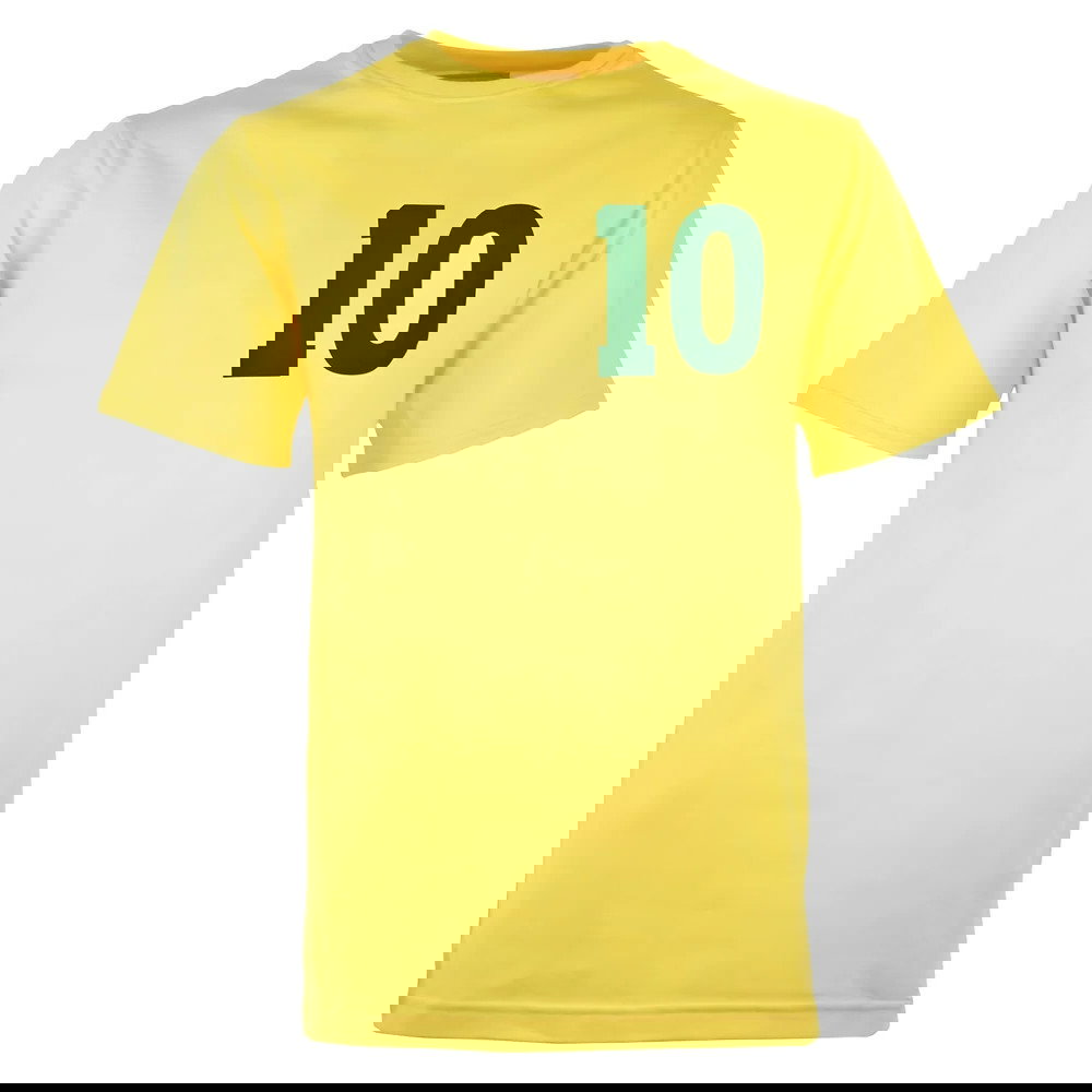 Brazil No 10 Pele Yellow T-Shirt
