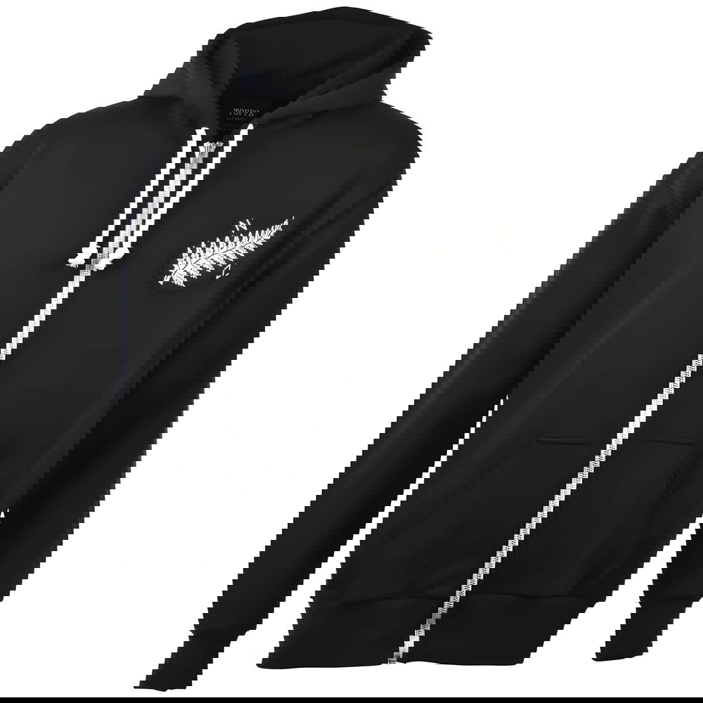 New Zealand 1924 Vintage Rugby Zipped Hoodie - Black