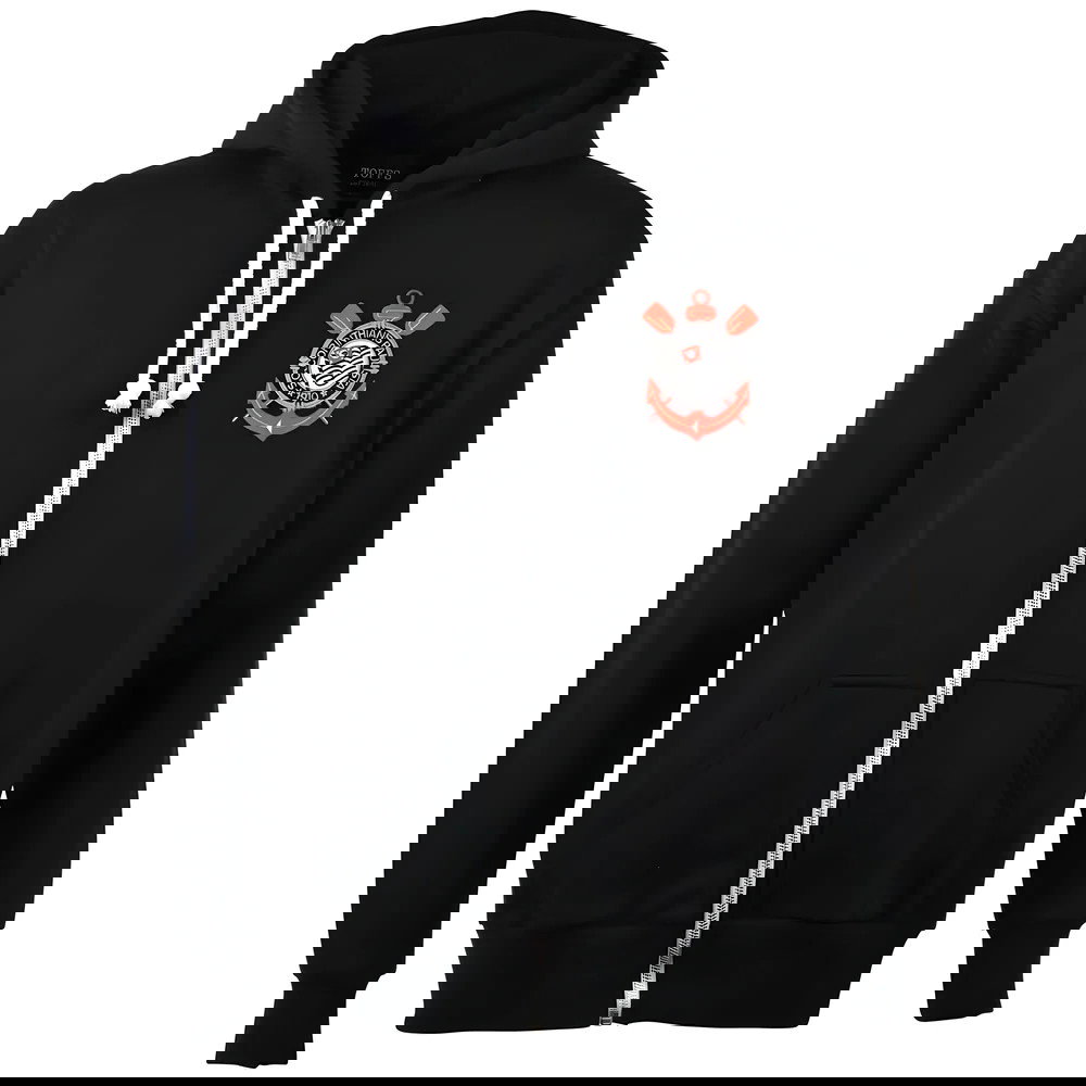 Corinthians Paulista Zipped Hoodie - Black