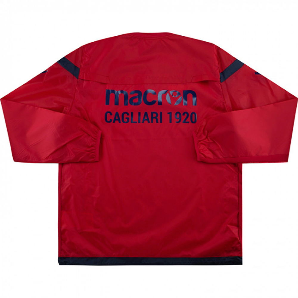 2017-2018 Cagliari Macron Windbreaker Training Top (Red)