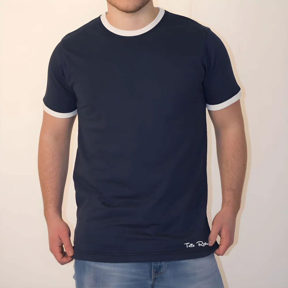 Toffs Retro Navy/White Tee Shirt