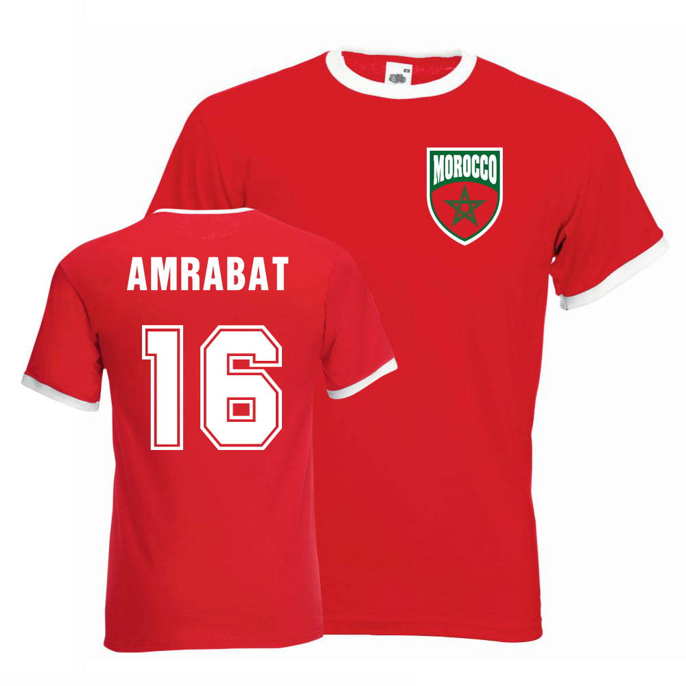 Nordin Amrabat Morocco Ringer Tee (red)