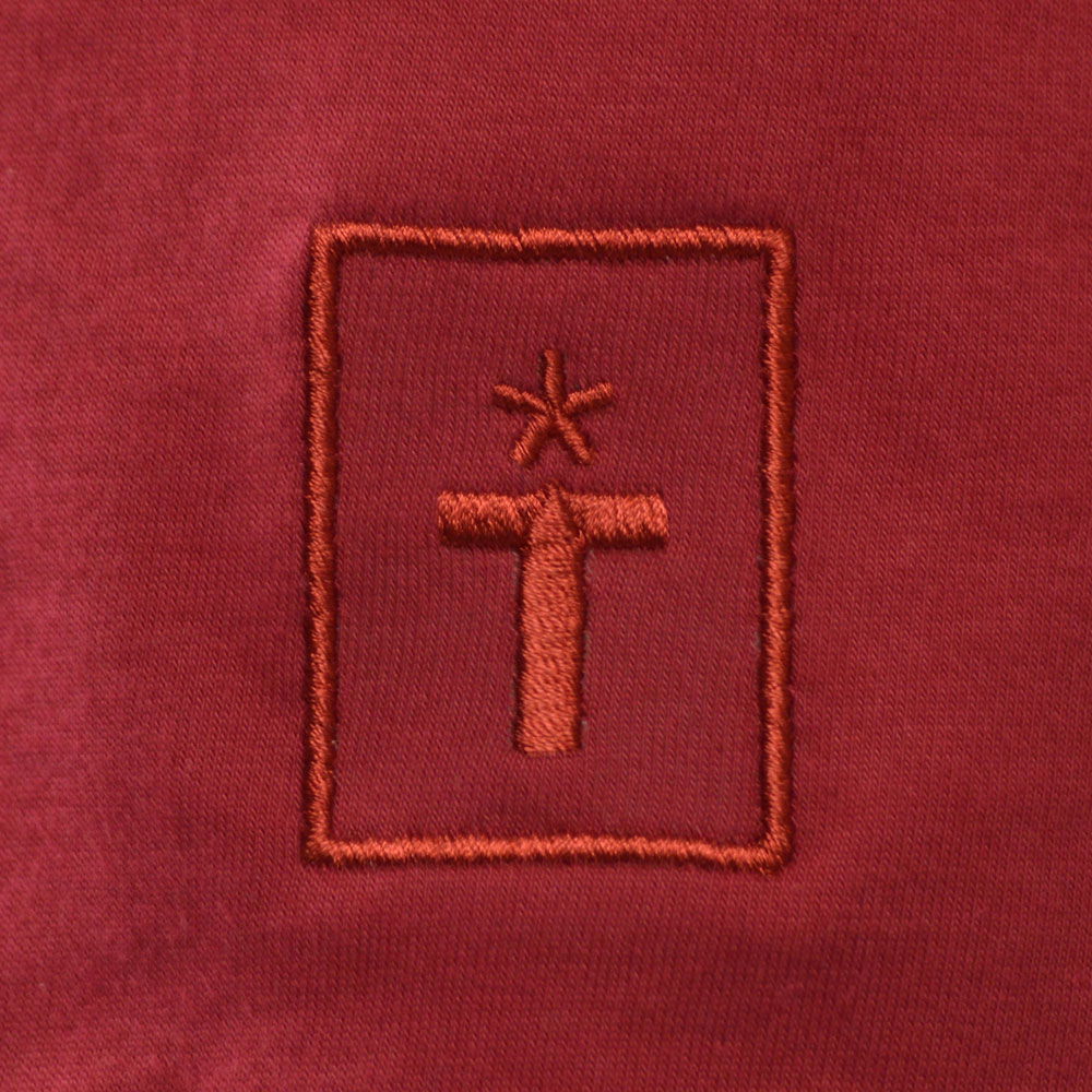 Maroon Roundal print t-shirt