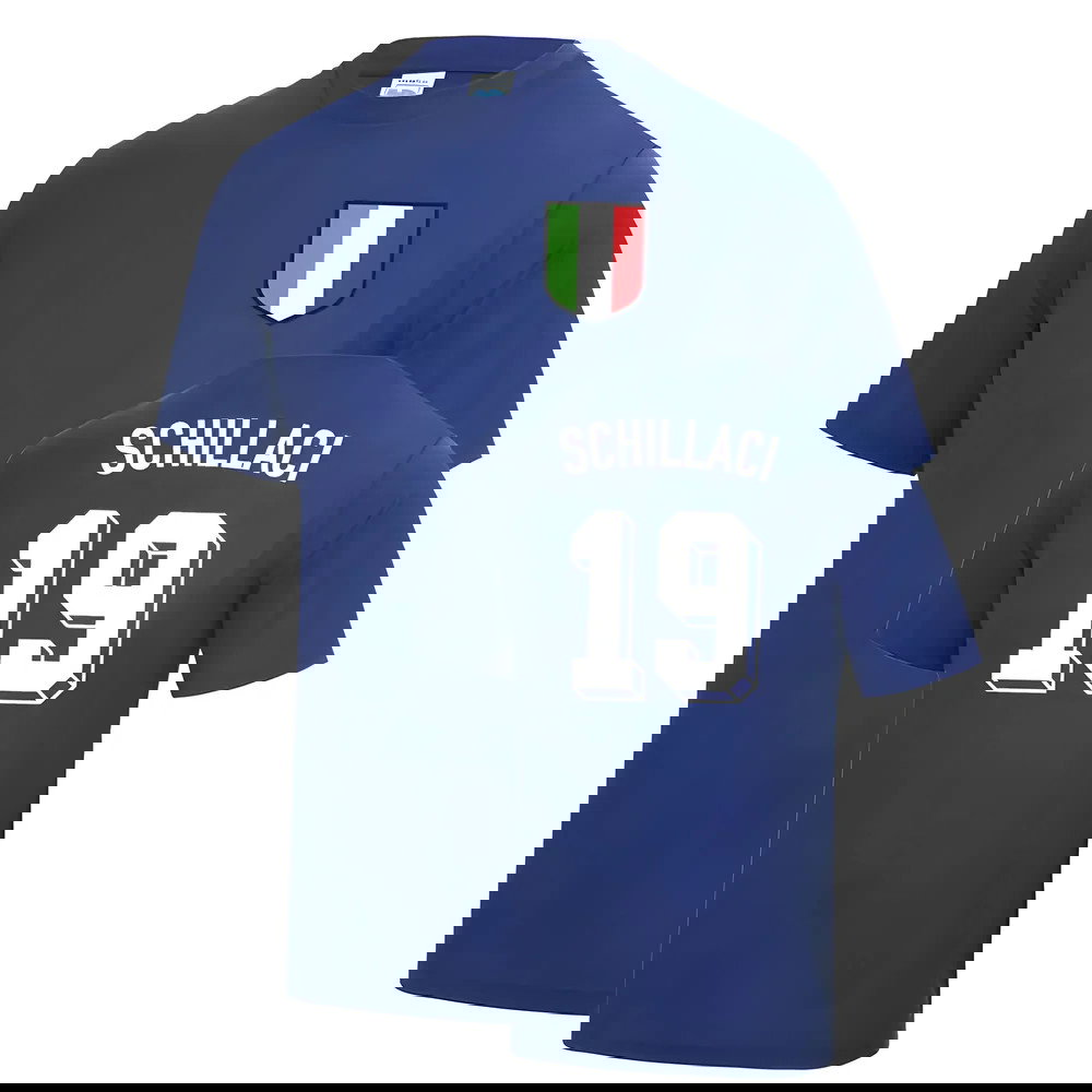 Totò Schillaci Italy World Cup Football T Shirt - Blue