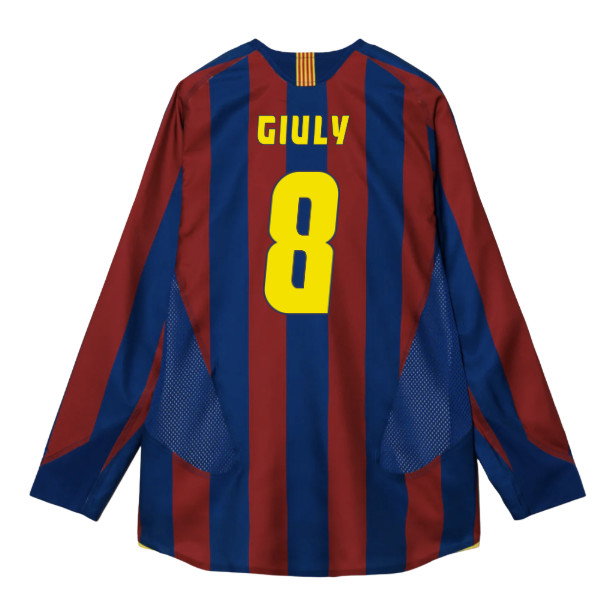 2005-2006 Barcelona T90 Reissue LS Home Shirt (Giuly 8)