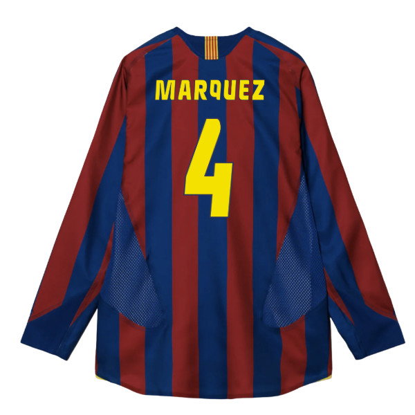 2005-2006 Barcelona T90 Reissue LS Home Shirt (Marquez 4)
