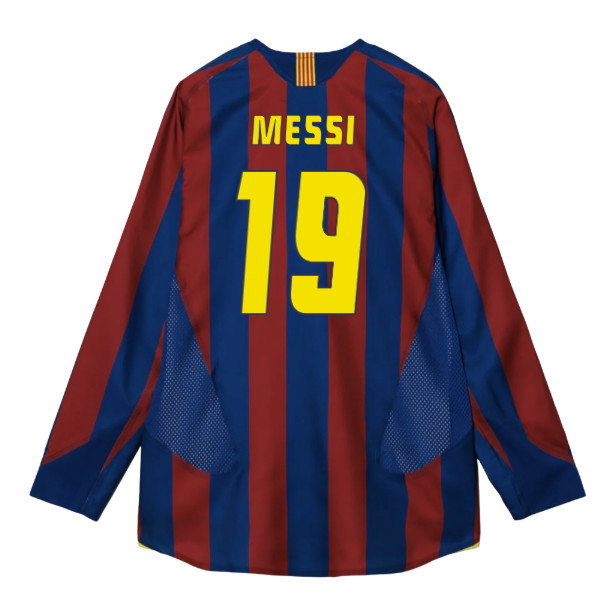 2005-2006 Barcelona T90 Reissue LS Home Shirt (Messi 19)
