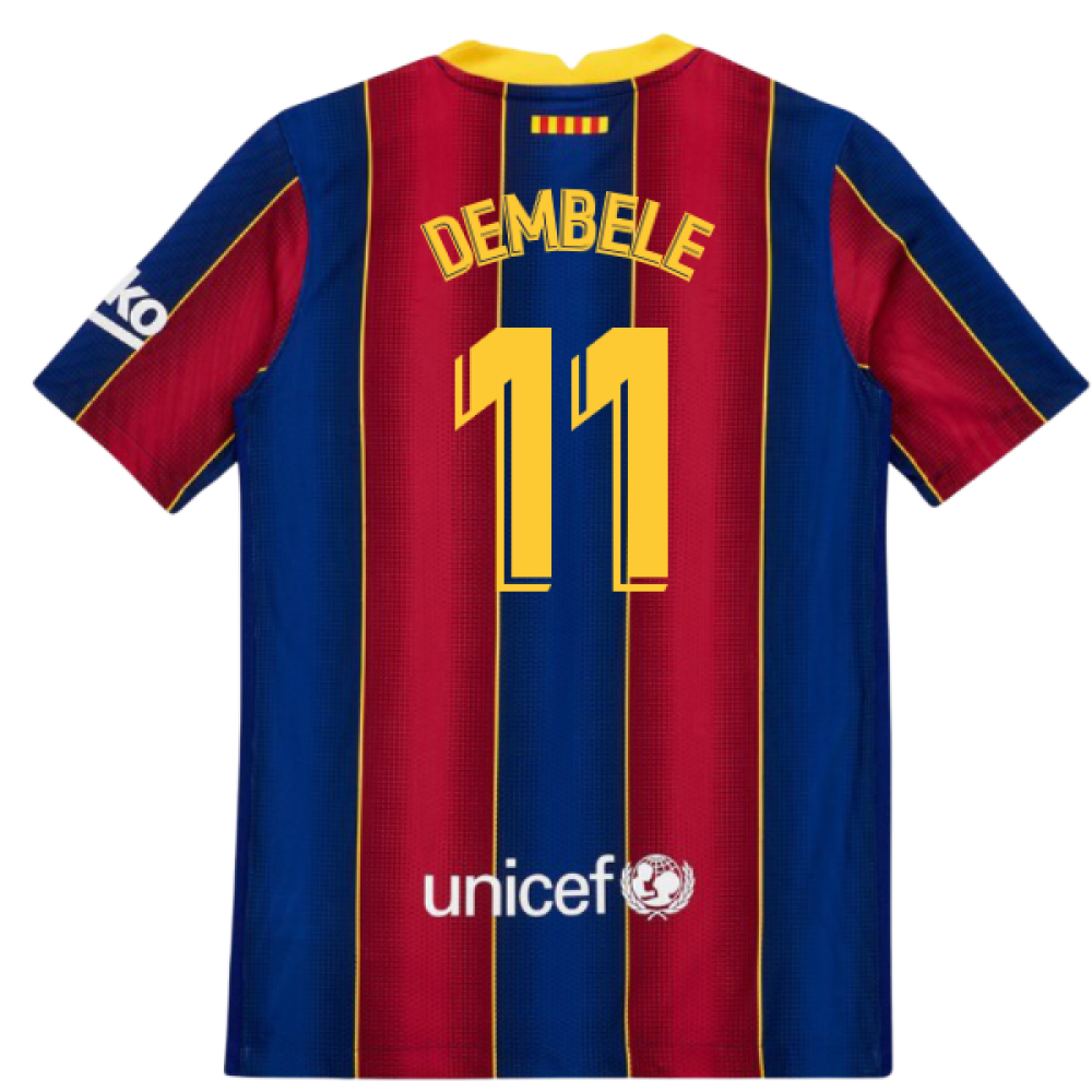 2020-2021 Barcelona Vapor Match Home Shirt (Kids) (DEMBELE 11)