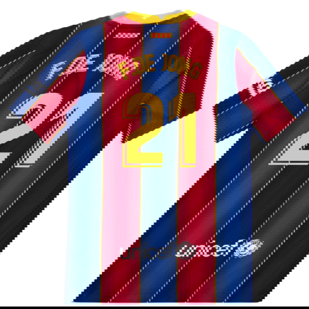 2020-2021 Barcelona Vapor Match Home Shirt (Kids) (F.DE JONG 21)