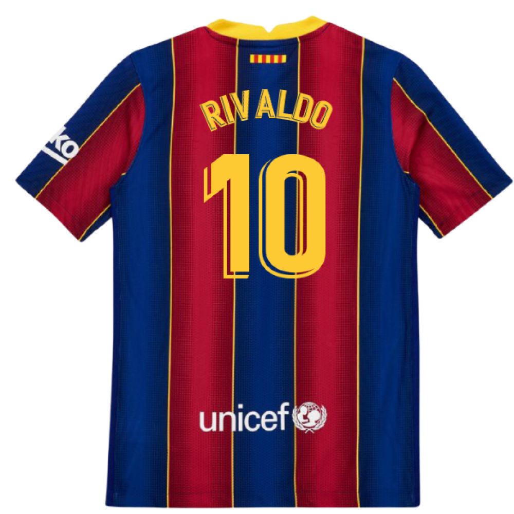 2020-2021 Barcelona Vapor Match Home Shirt (Kids) (RIVALDO 10)