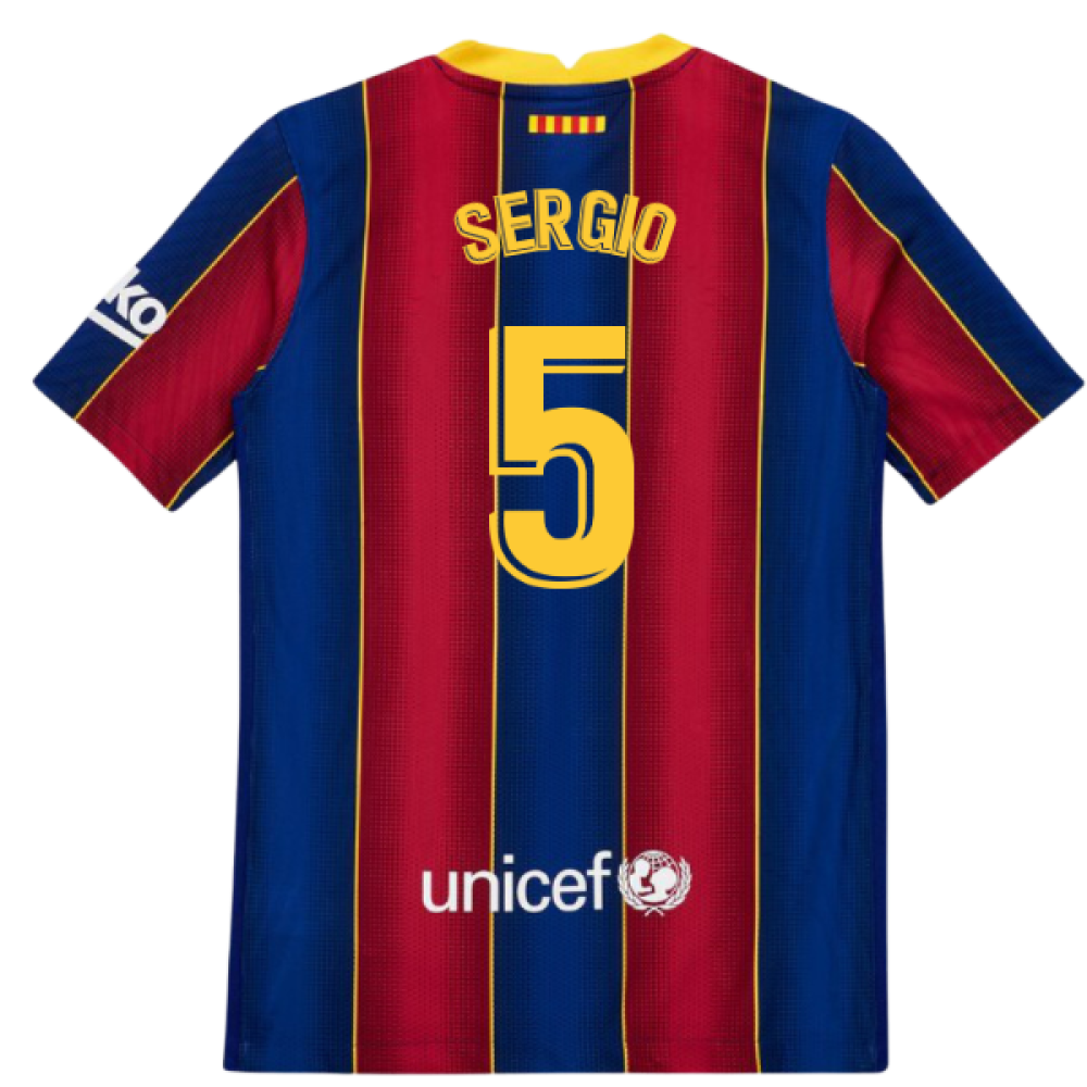 2020-2021 Barcelona Vapor Match Home Shirt (Kids) (SERGIO 5)