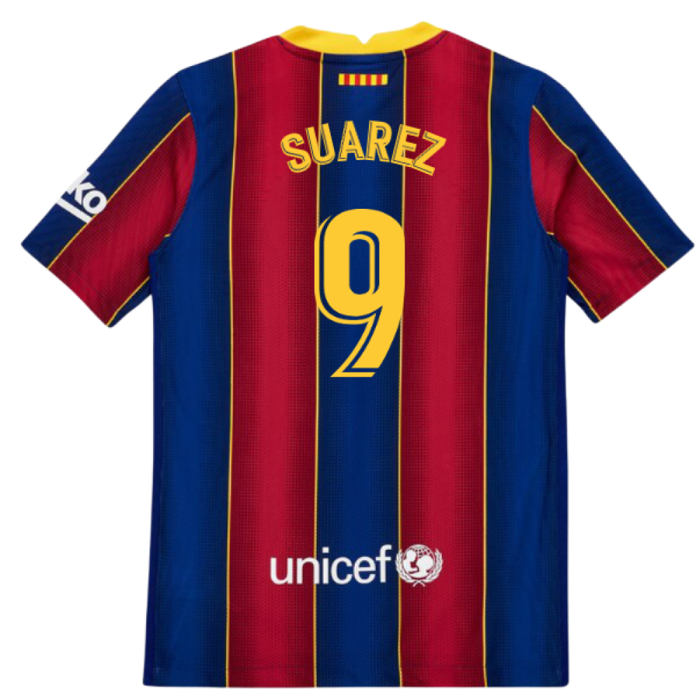 2020-2021 Barcelona Vapor Match Home Shirt (Kids) (SUAREZ 9)