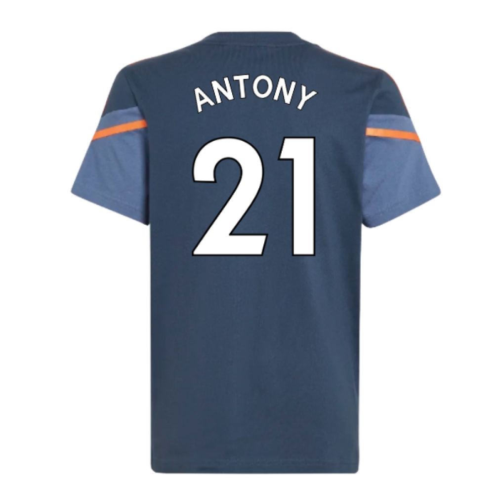 2022-2023 Man Utd Training Tee (Crew Navy) - Kids (ANTONY 21)