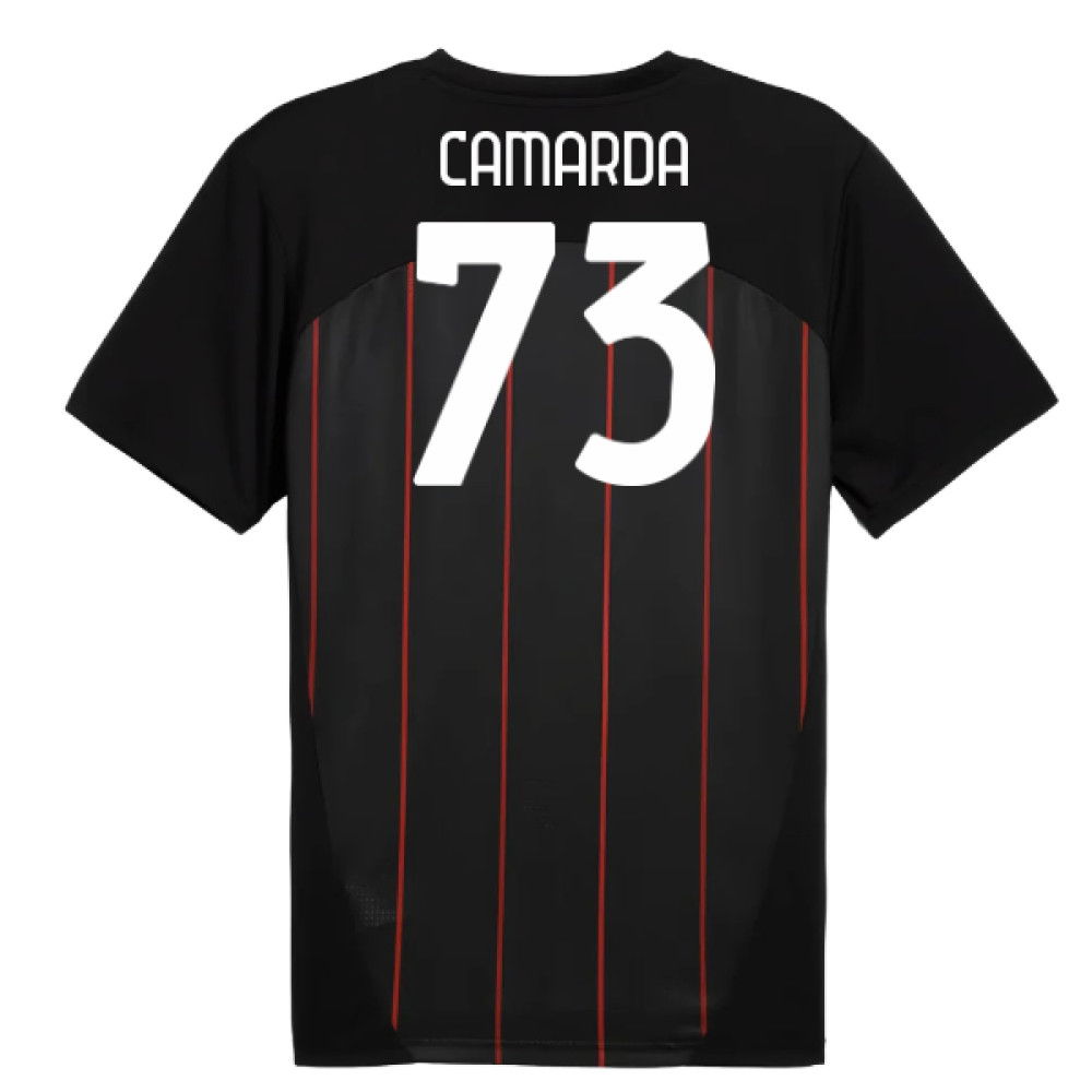 2024-2025 AC Milan Prematch SS Jersey (Black) (Camarda 73)