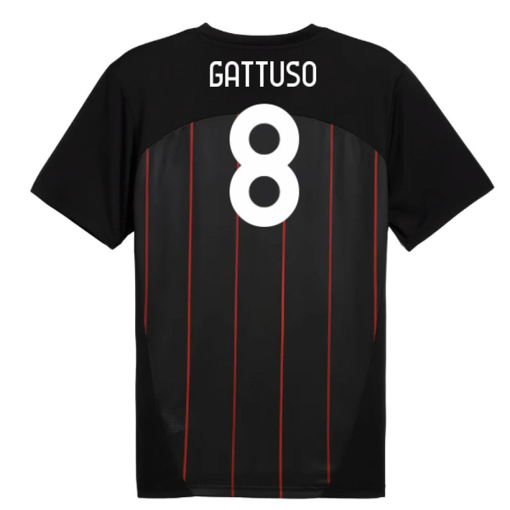 2024-2025 AC Milan Prematch SS Jersey (Black) (Gattuso 8)