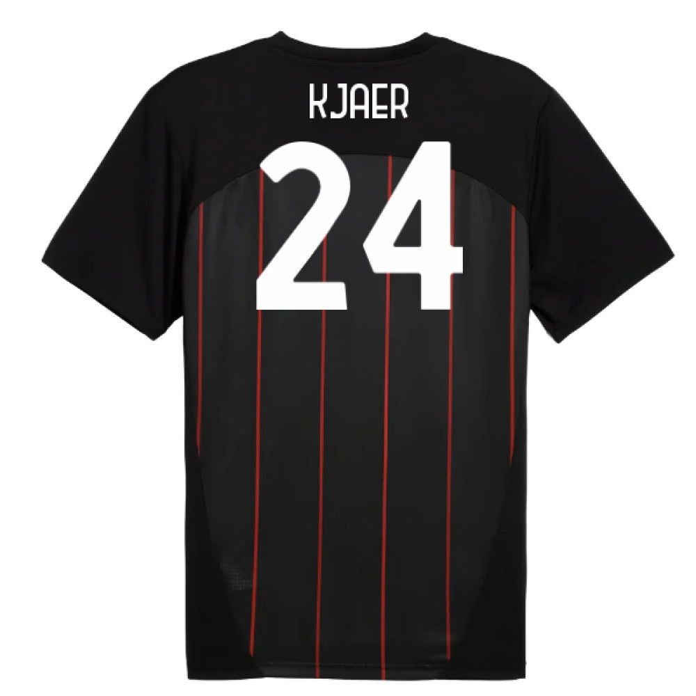 2024-2025 AC Milan Prematch SS Jersey (Black) (Kjaer 24)