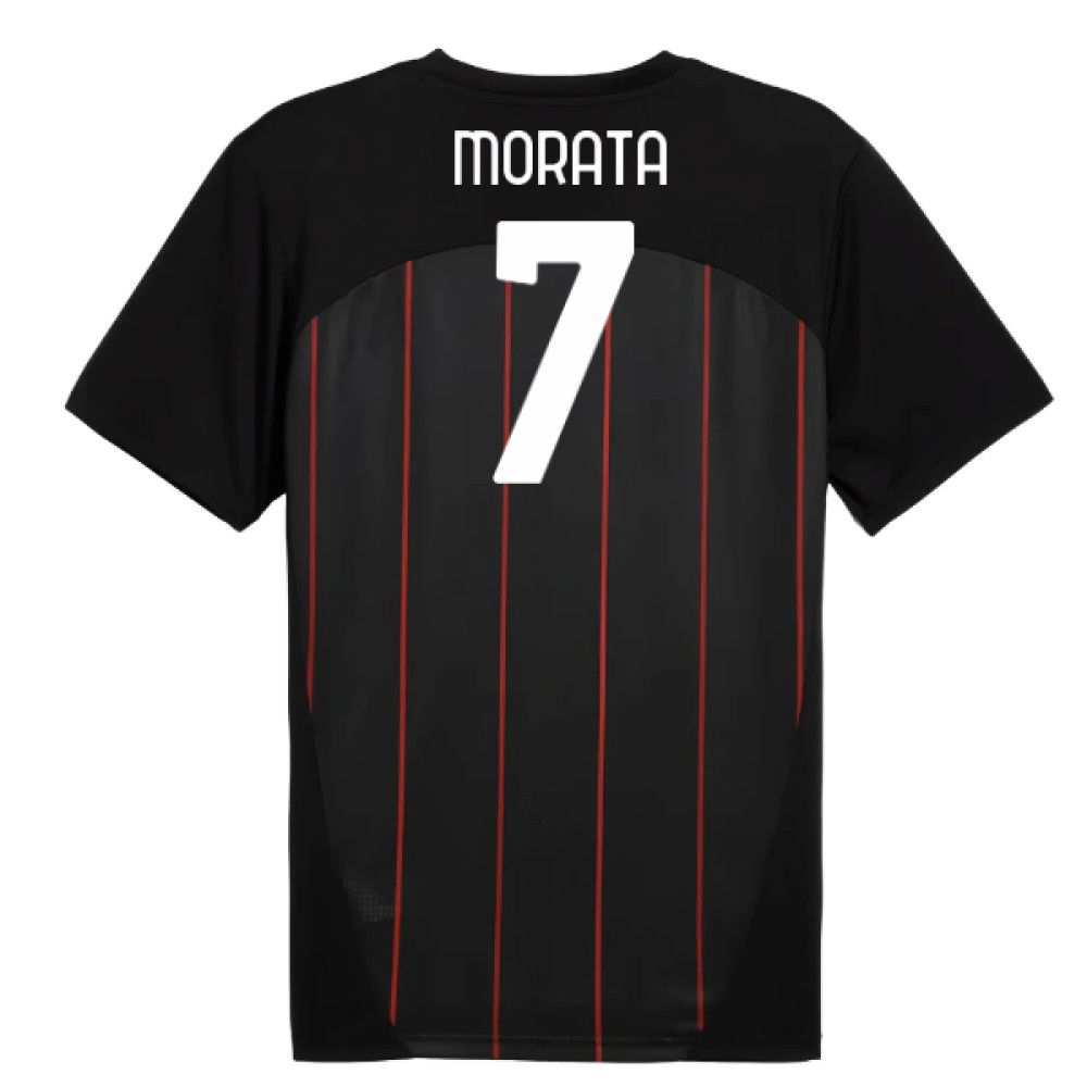 2024-2025 AC Milan Prematch SS Jersey (Black) (Morata 7)