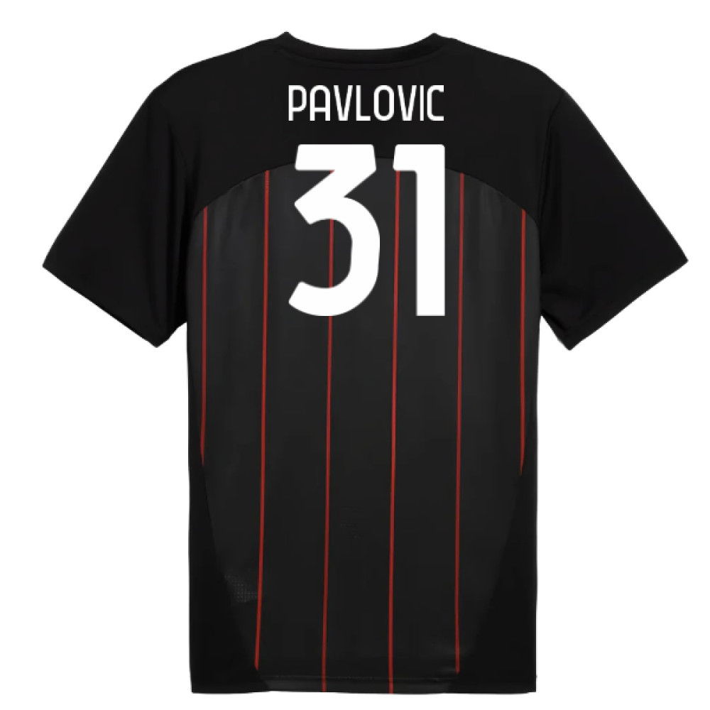 2024-2025 AC Milan Prematch SS Jersey (Black) (Pavlovic 31)