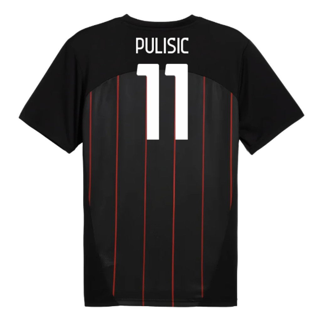 2024-2025 AC Milan Prematch SS Jersey (Black) (Pulisic 11)