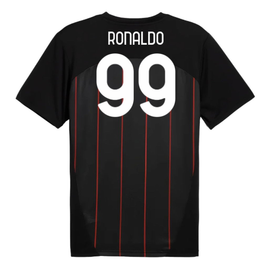 2024-2025 AC Milan Prematch SS Jersey (Black) (Ronaldo 99)