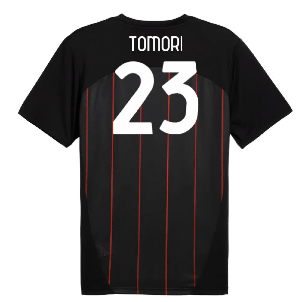 2024-2025 AC Milan Prematch SS Jersey (Black) (Tomori 23)