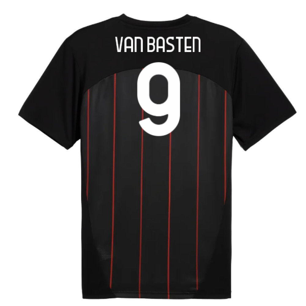2024-2025 AC Milan Prematch SS Jersey (Black) (Van Basten 9)